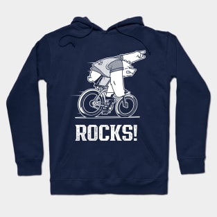 Bear Cycling Rocks with rocking finger sign riding bicycle very fast Hoodie